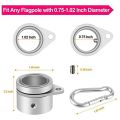 2 Pcs Flag Pole Rings Flag Pole Clips Flag Mounting Rings 1 Inch. 