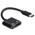 FGDSB 2 in 1 Charging 3.5mm Earphone Jack Audio Cable Type C To 3.5 mm Type-C Audio Splitter Earphone Adapter Adapter. 