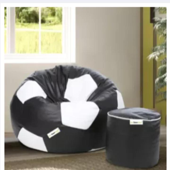 Set of Football Bean Bag with Stool XXXL