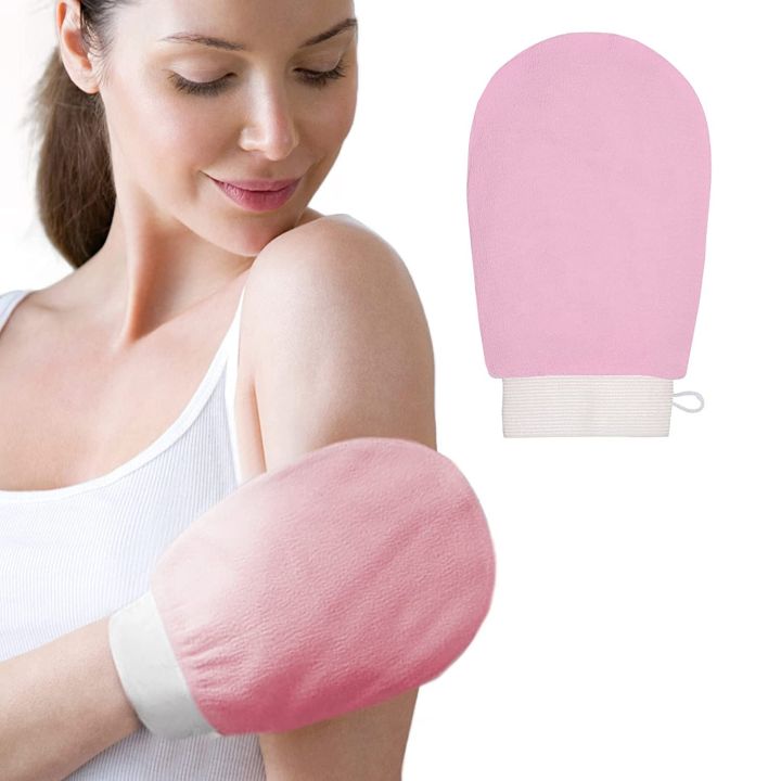 Pack of 2 Super Deals Bath Scrubber, Body Exfoliating gloves and Dead Skin Remover Exfoliating gloves. Great for Spray Tan Removal or Keratosis Pilaris, Made of 100% Viscose Fiber