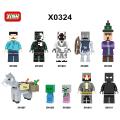 10pcs/set Minecraft Figures Building Zombie Villager Skeleton Pillager Blocks Bricks For Children Gift Toys X0324. 