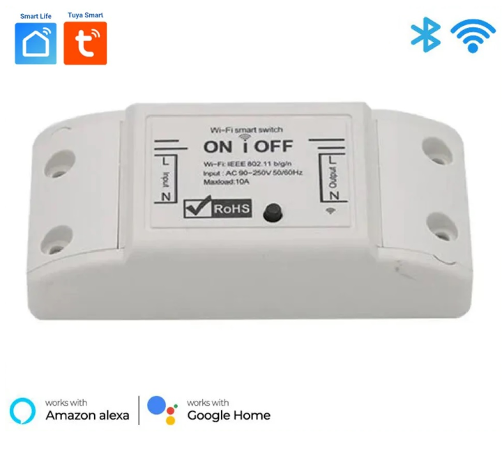 Tuya Smart WiFi Smart Switch 10A Breaker Compatible with Alexa & Google Home - Energy Monitoring Option Available