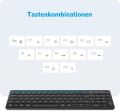 OMOTON Rechargeable Bluetooth Keyboard for MacOS and Windows, Wireless Keyboard for MacBook/MacBook Air/MacBook Pro/iMac/iMac Pro/Mac Pro and Laptop, QWERTZ DE Layout, Business Style, Black. 