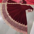 Stitched Chiffon Sequence Embroidery 3-Piece Maxi with Chiffon Dupatta. 