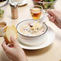 (Set of 6)  Soup Spoons Ceramic,Soup Spoons Set for Miso Dessert Pho Wonton Dumpling, Small Appetizer Spoon Set,. 