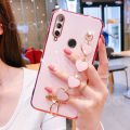 For Huawei Y9 Prime 2019 Back Cover + Love Heart Bracelet Luxury Glossy Shiny Plating Bumper Ladies Case Soft Silicone Protective Phone Cases. 