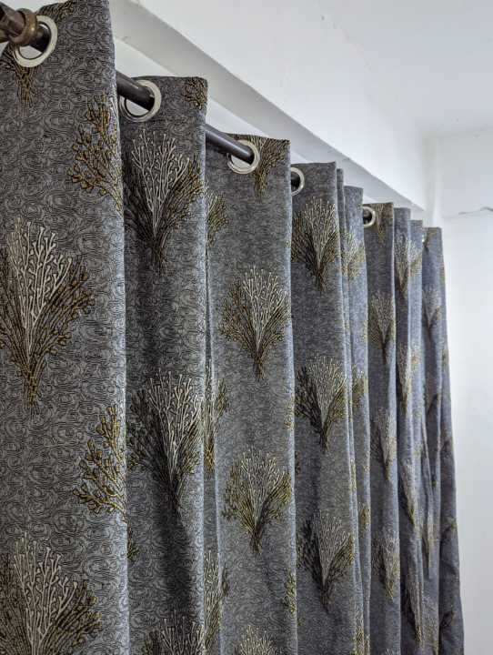 High Quality Premium Curtain 1Pc Parda (55*96 Inches) Elegant & Crystal Designs With Guaranteed Ring(Eyelet) For Bedroom & Living Room
