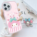 ZeroQiQi for OPPO F15 A91 Reno3 Back Cover With Free Holder Pink Melody Wavy Phone Case Camera Protection Transparent TPU Soft Cover for Girls. 