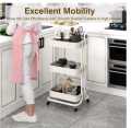Kitchen Trolley Rack storage bathroom storage trolley Rack 3 tier cart Rolling Rack Shelves. 