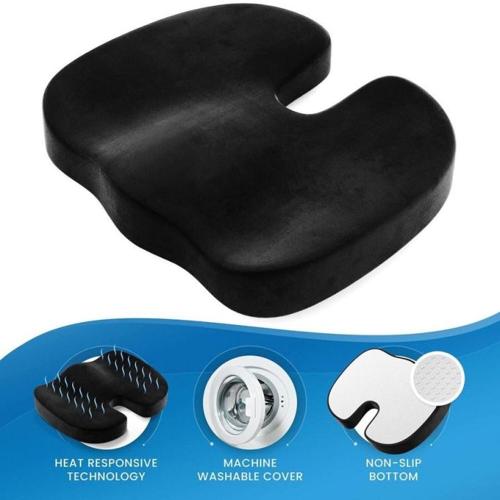 Memory%20Foam%20Orthopedic%20Wedge%20Seat%20Cushion,%20Non-Slip%20Coccyx%20Pad,Butt%20Pillow%20-%20Tailbone%20Sciatica%20Lower%20Back%20Pain%20Relief%20-%20for%20Car%20Computer%20Desk%20Chairs%20and%20Traveling%20-%20Image%203