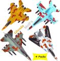 Airplane Toys Set Die Cast Metal Military Fighter Jets for Kids Boy Pullback Plane Model Pack of 4 - 5291. 