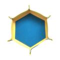 Hexagon Dice Tray PU Leather Double Sided Office Supplies Larger Size Dice Rolling Tray for Table Games Candy Keys Jewelry Coins. 