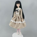 Khaki White Lace Lolita Fashion Doll Dress For Barbie Doll Outfits Clothes For 1/6 BJD Doll Party Gown Toys For Children. 