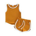 Baby Boys Tanks Tops + Shorts, Sports Casual Style Elastic Waist Drawstring Summer Clothing. 