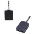 Spreeshop Male to Dual Female Mono Y Cord PA Audio Cable Adapter with Mono 6.35mm Male Plug to Dual 6.35mm Female Socket Splitter. 