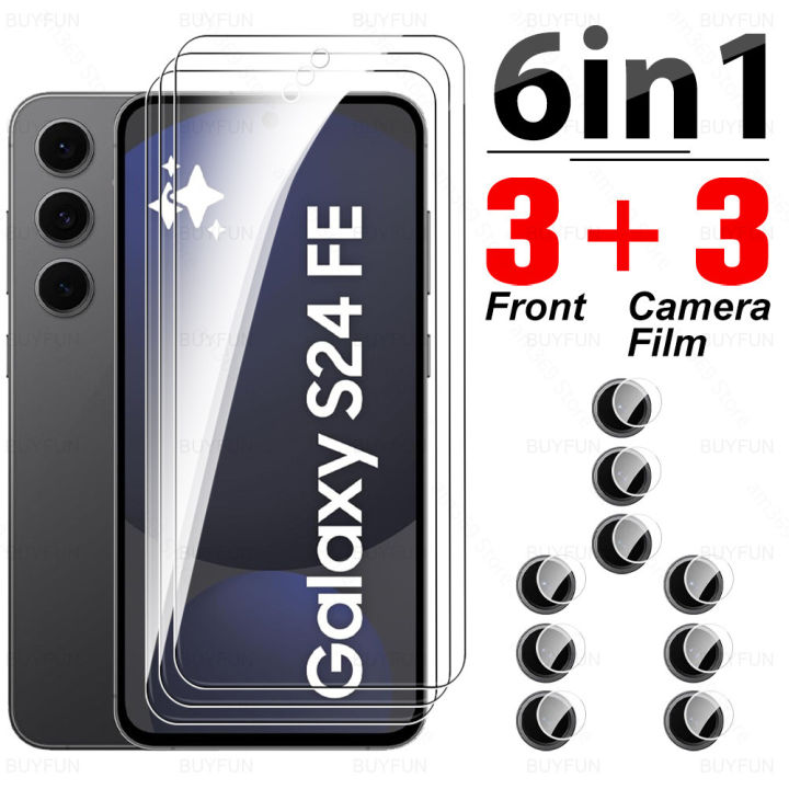 For Samsung S24 FE 6in1 Combo Lens Protector Scratch Resistant + for Samsung S 24 FE samsung s24 fe 6.7 inches Fully Clear Ordinary Tempered Glass Protective Film