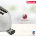 Singer Duo Pop 700 Watts 2 Slice Pop-up Bread Toaster Electric Toaster with Bagel, Cancel, Defrost Function and 7 Bread Shade Settings Bread Toaster, Waffle Maker, Sandwich Maker, Toaster West Point, Slot and Removable Crumb Tray Auto Shut-Off (White). |. 