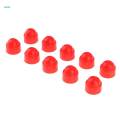 2x10Pcs Red Plastic Dome Hex Bolt Nut Protection Caps Cover M8 13 x 15mm. 