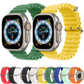Silicone Ocean Band Strap for Smart Watch Ultra 8 7 6 5 4 SE 45mm 49mm 44mm 42mm. 