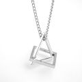 Korean Style Geometric Triangle Hip Hop Necklace Trendy Men's Cool Disco Simple Quadrangle Pendant Ornaments Female Wholesale. 