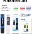 Advanced Digital pH and TDS Meter Combo, High Accuracy pH Tester Readout Accuracy TDS Tester, Water Quality Tester for Household Drinking Water, Pool, Hydroponics, Aquarium Water (Blue White). 