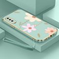 Flower Style Casing for Samsung Galaxy A70S A70 A30S A50 A50S 2022 New Design Square Shape Phone Case Soft Plating Case Cover with Free Lanyard. 