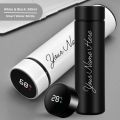 Customize With Your Name Smart LED Temperature Water Bottle 500ml Stainless Steel Hot & Cold Bottles with Vacuum Thermos Flask. 