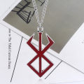 Anime Berserk Red Logo Necklace Keychain Guts Slave Brand Logo Pendants Cosplay Props Gift For Men Women Backpack Jewelry. 