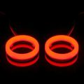 Universal Angel Eye Ring 90mm Red Color With Cotton Plastic Cover LED For Car Headlight 2 Pcs Set. 