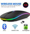 Wireless Bluetooth Mouse 2.4GHz + 5.0 / Optical led / Silent / Rechargeable / With Receiver For PC / Laptop Ultra Slim Dual Mode 5.1 Bluetooth mouse Rechargeable Battery Gaming RGB USB Wireless Optical Mouse With Silent Clicks. 