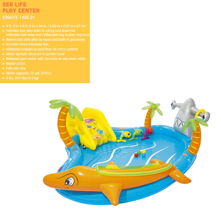 Bestway Play Centre Pool Collection, Children Summer Season Activities Garden Party Outdoor Fun, Beach Ball Bowling Swim Activities Play With Slide For Kids Enjoy Water Fountain, Slides Games With Family, Big & Large Size Inflatable Air Swimming Pools