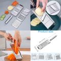 Stainless steel 5 in 1 vegetable cutter - Vegetable slicer Salad handheld chopper changeable blades kitchen tool - Kitchen accessories gadget multi-functional onion potato cutter. 