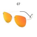 100% Titanium Polarized Sunglasses Super Light Brand Designer Polarization Sun Glasses Rimless Gafas Men Eyewear. 