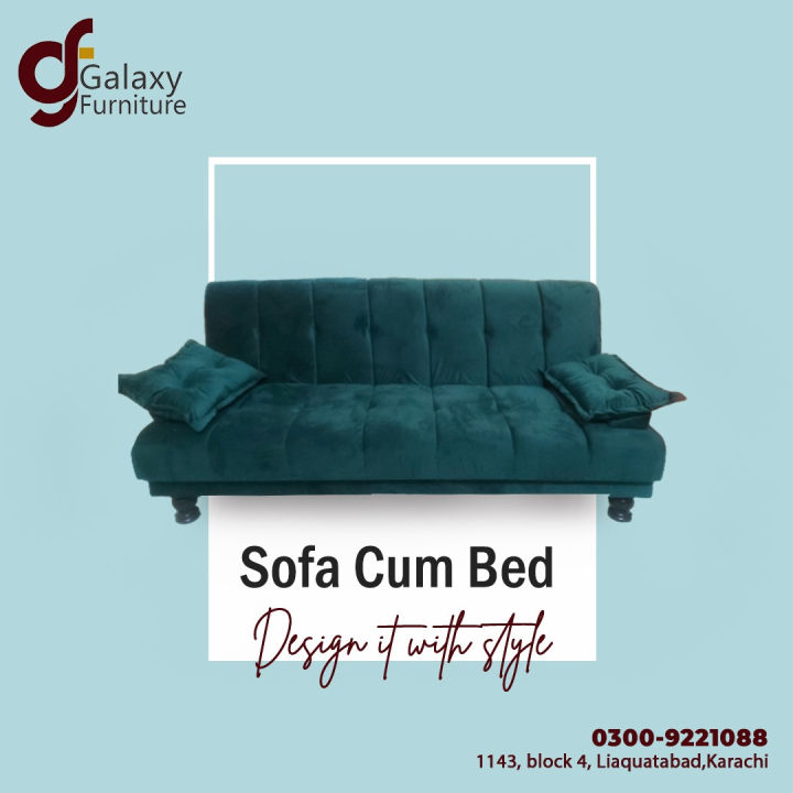 Galaxy Sofa CumBed Imported velvet Fabric Dark Grey Colour Armless Compact Living Spaces, Guest Rooms, Apartments, Offices,