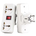 White Portable Universal Wall socket EU US UK extension socket 250V 6A 10A 125V power converter plug Adapter with on off switch. 