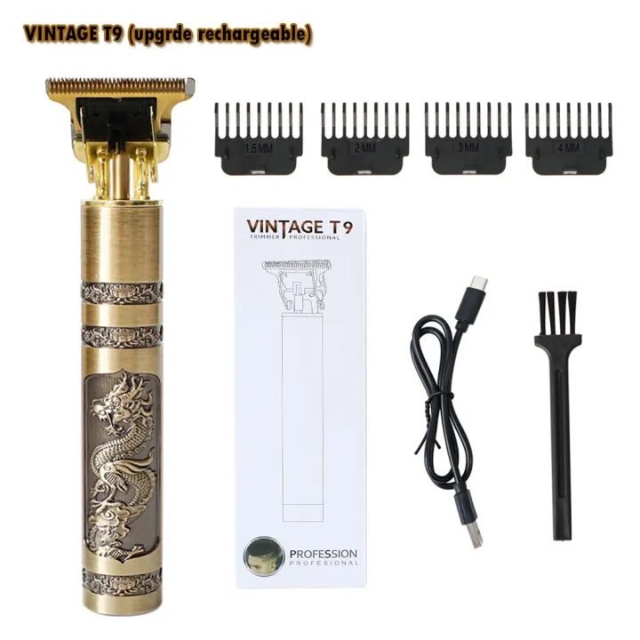 USB%20rechargeable%20trimmer%20and%20clipper%20Professional%20Vintage%20T9%20Dragon%20style%20Trimmer%20for%20Men,%20usb%20rechargeable%20-%20Image%203
