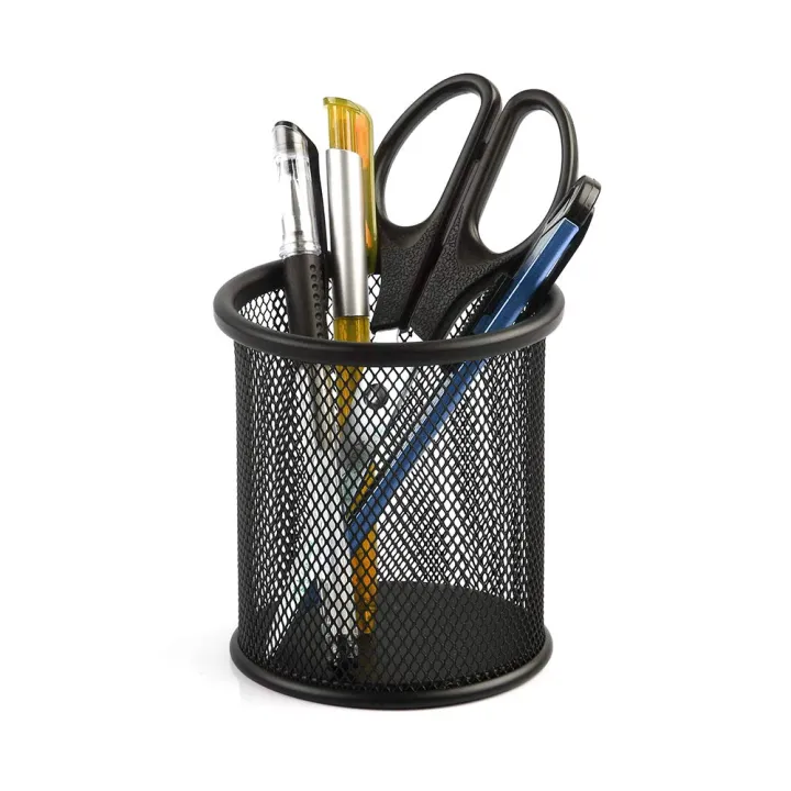 1%20Pc%20-%20Metal%20Mesh%20Pencil%20and%20Pen%20Holder,%20Wired%20Metal%20Mesh%20Pen%20Basket%20Desk%20Organizer%20for%20Office%20Stationery%20or%20Accessory%20-%20Black%20Color%20-%20Image%204