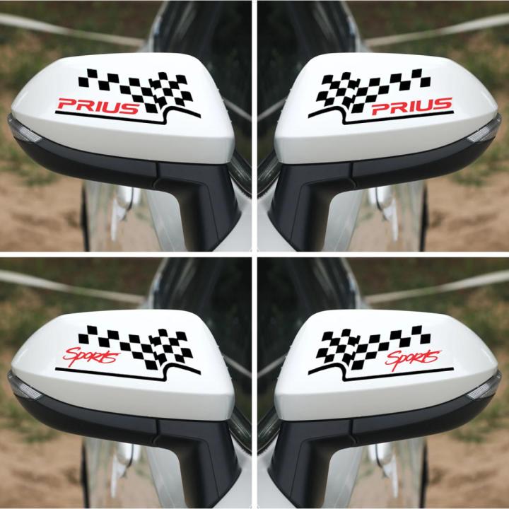 2 Pcs (Black+Red) Sports Style Side Mirror Reflective Decals Stickers for Auto Car Side Mirror L+R Rear view Stickers Car decoration Car Sticker,Car Accessories, Stickers for Car