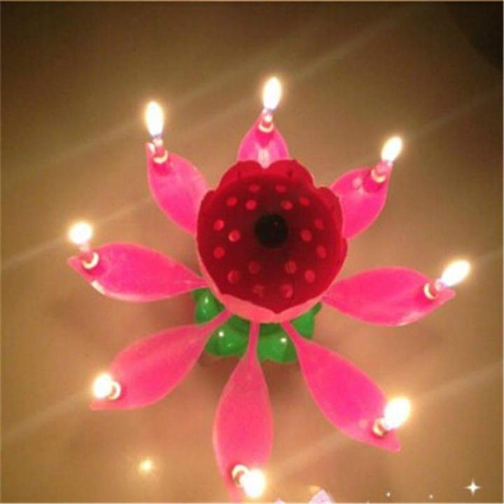 Flower Musical Cake Candle for Birthday Boy and Birthday Girl