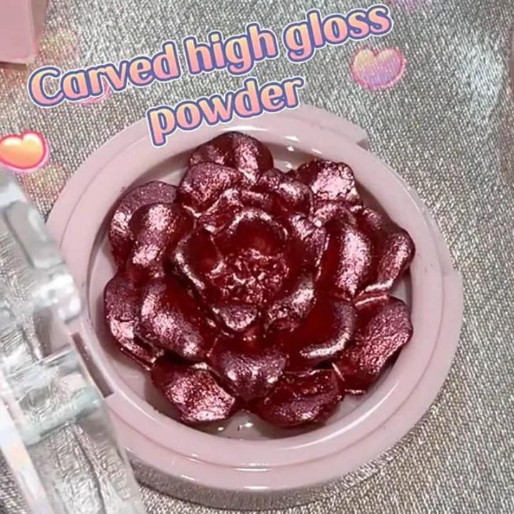 Exquisite Relief 3D Rose Flower Highlighter Makeup Palette Cosmetic Face Contour Bronzer Shimmer Highlighting Powder Makeup