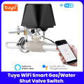 Tuya WiFi & ZigBee Gas Shutoff Valve – Smart Gas Safety Valve with Remote Control for Home, Automatic Gas Leak Detection and Shutoff, Works with Tuya Smart App, Alexa & Google Assistant. 