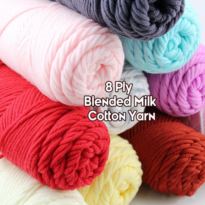 （New）ummer Flower 100g/Roll Milk Cotton Yarn 8 Ply HandKnitting Thread