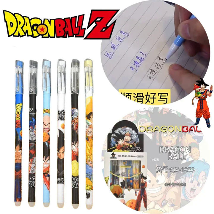 Dragon Ball Goku 0.5mm Gel Pen Black Ink Refills Rods Stationery Erasable Pens Writing Notebooks for School Exam Supplies Gift