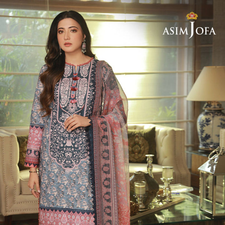 Asim Jofa 2 Piece Unstitched Fabric for Women AJAS-17 (2-Pcs) - Best ...