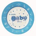 A LITTLE BABY BOY PAPER PLATES - PACK OF 10 PAPER PLATES - BABY BOY THEME PAPER PLATES. 