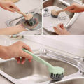 Long Handle Kitchen Wire Ball Sponge Brush Kitchen Dish Handle Washing Tool. 