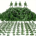 Pack of 20/60/100/200-Piece Classic Plastic Army Men Toy Soldiers Set – Military Action Figures for Kids | Green, Grey & Brown Colors. 