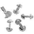 Stainless Steel Radius Gauge, Portable Concave Convex External Internal Arc Measuring Tool Radius Fillet Gauge Set(5Pcs) - Silver. 