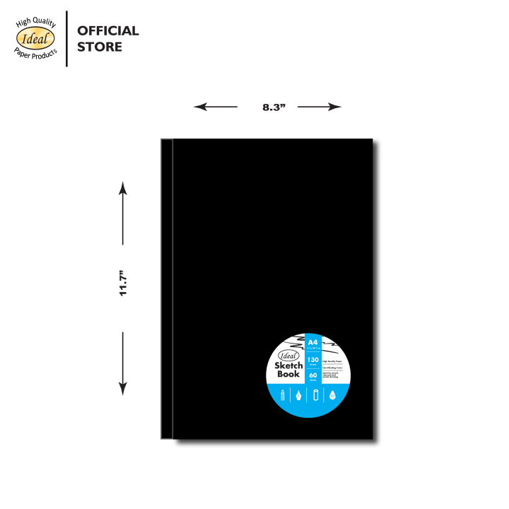 Hard Bind Sketch Book - A4 & A5 Size - 130g Paper (Black Color Only)