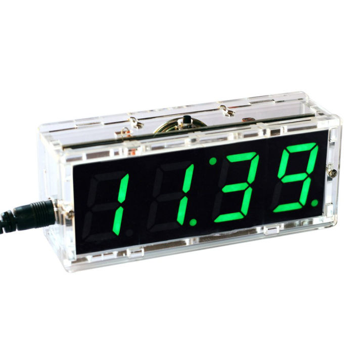 Compact Digital 4-Digit Led Talking Clock Diy Kit Light Control ...